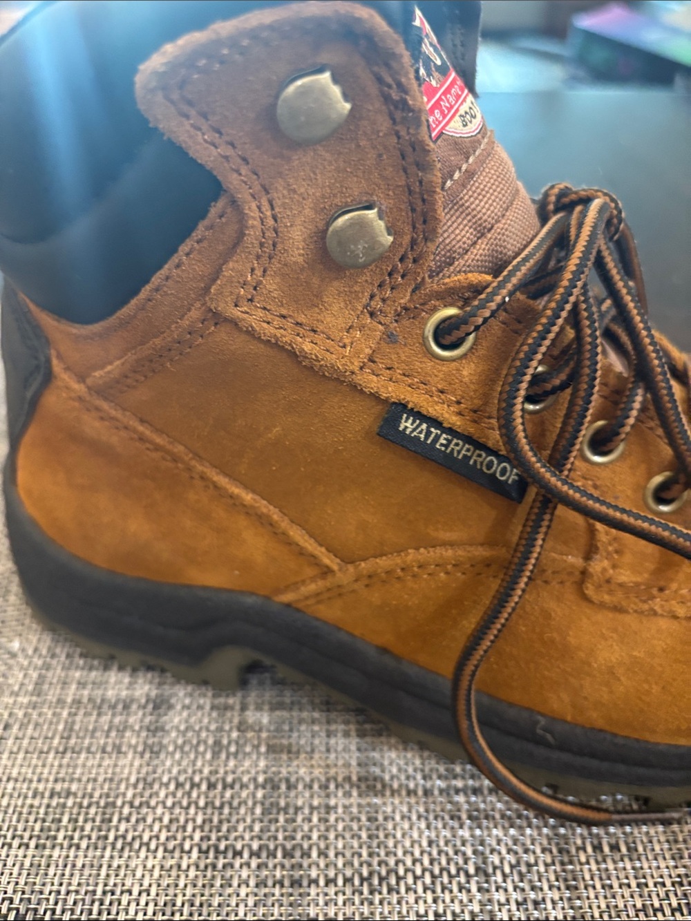 Brahma Tan Suede Work Boots 7.5 womens Black & safety toe oil resist waterproof - Picture 7 of 15
